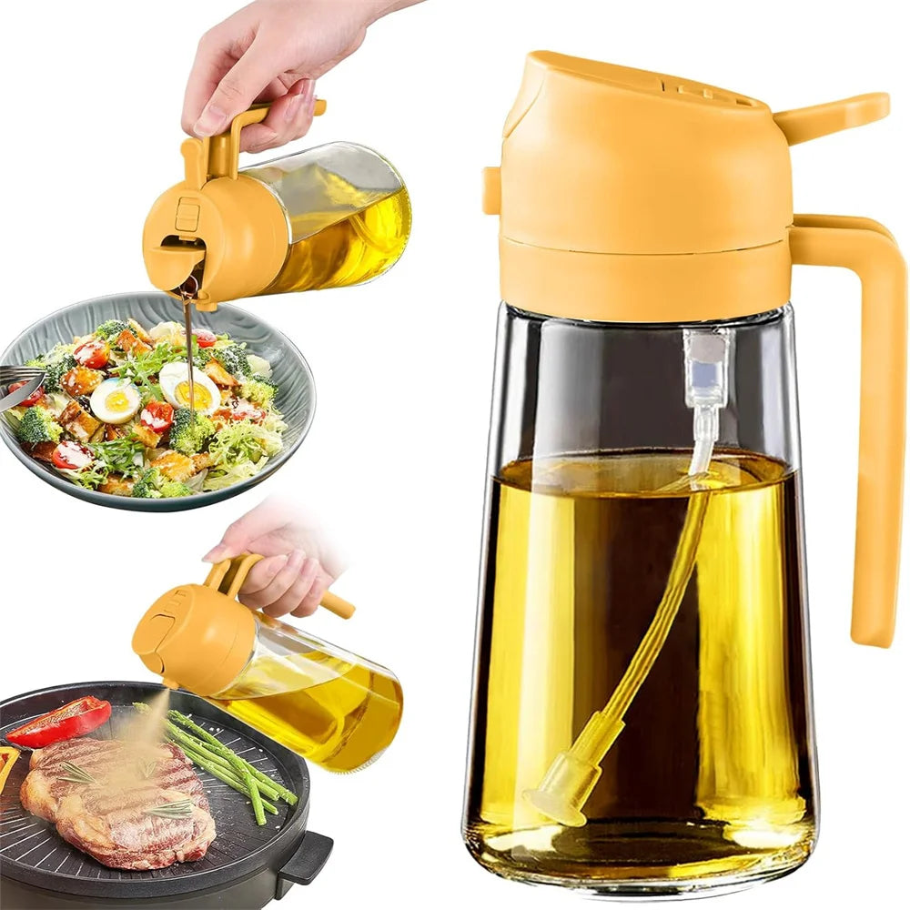 2 in 1 Oil Dispenser-Oil Sprayer,Oil Sprayer for Cooking,Food-grade 470ML