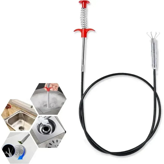 Flexible Spring Drain Unblocker for Sink Tub Kitchen KitchenBending Sink Tool