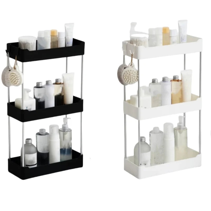 Space Saving Bathroom Storage Rack Multilayer Organizer for Toilet Vanity Cosmetics Standing Shelf with Easy Assembly
