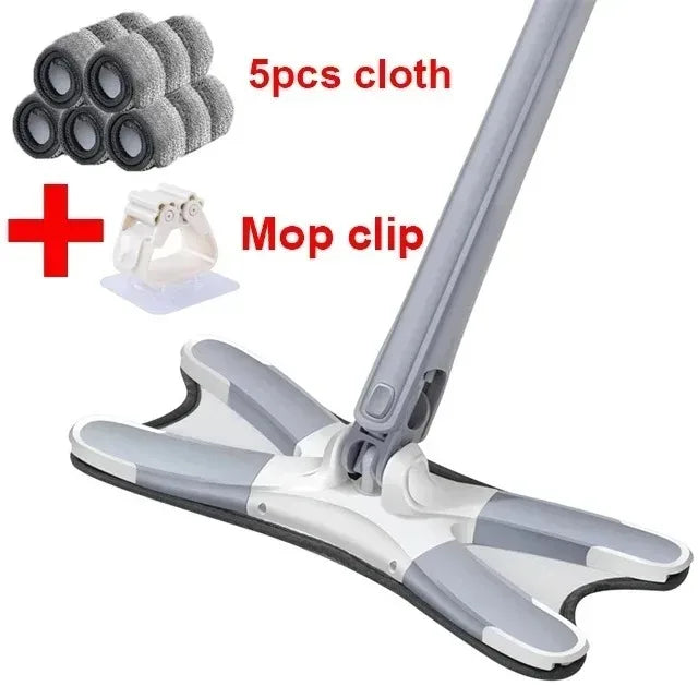 UNTIOR X-type Mop Microfiber Flat Floor Self Wringing 360 Degree Squeeze Mop