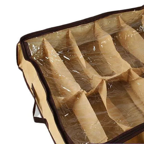 12-Grid Transparent Shoe Organizer