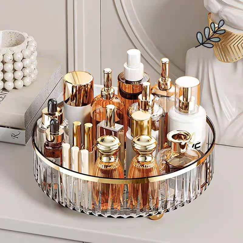 New Transparent Makeup Organizers with 360 Degree Rotation Storage Shelf