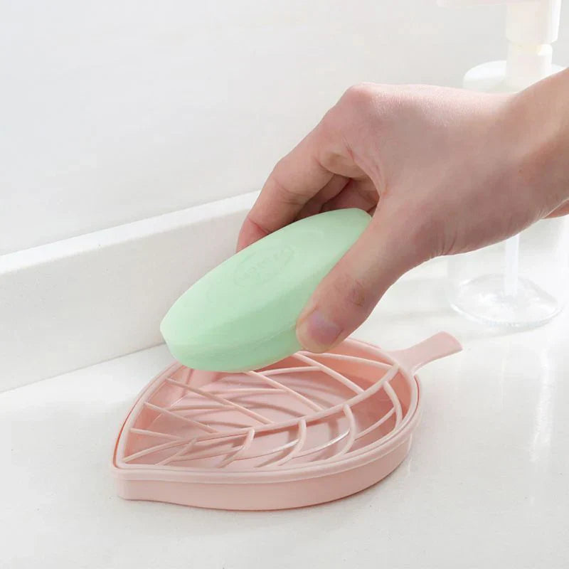 Leaf Shaped Soap Holder With Draining Tray Pack Of 2