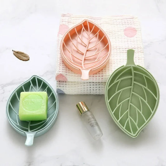 Leaf Shaped Soap Holder With Draining Tray Pack Of 2