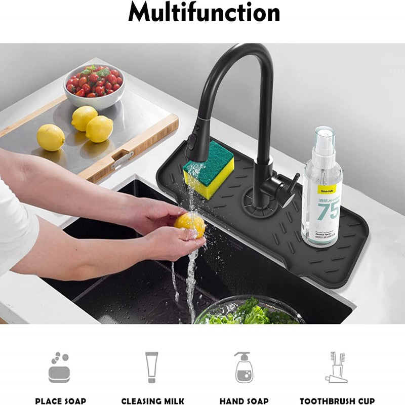 Silicone Faucet Mat For Kitchen Bathroom(14.6" X 5.5")