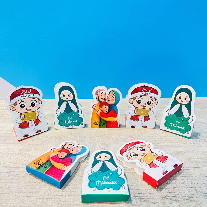 Premium Eidi Tuck Cards for Kids – Pack of 10 | Cute Eid Money Gift Envelopes