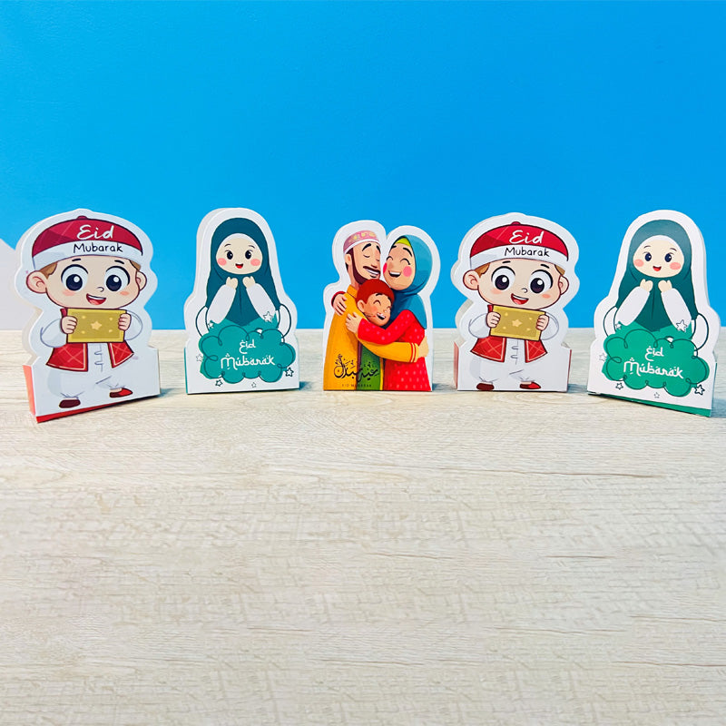 Premium Eidi Tuck Cards for Kids – Pack of 10 | Cute Eid Money Gift Envelopes