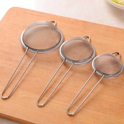 3-Piece Stainless Steel Fine Mesh Strainer Set.
