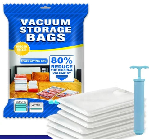 Vacuum Storage Bag Vacuum Bags for Travel with Hand Pump 5Pcs
