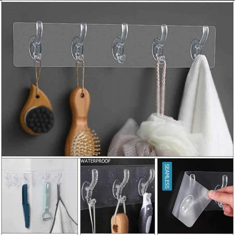 TRANPARENTS WALL HOOK FOR HANGING PACK OF 2