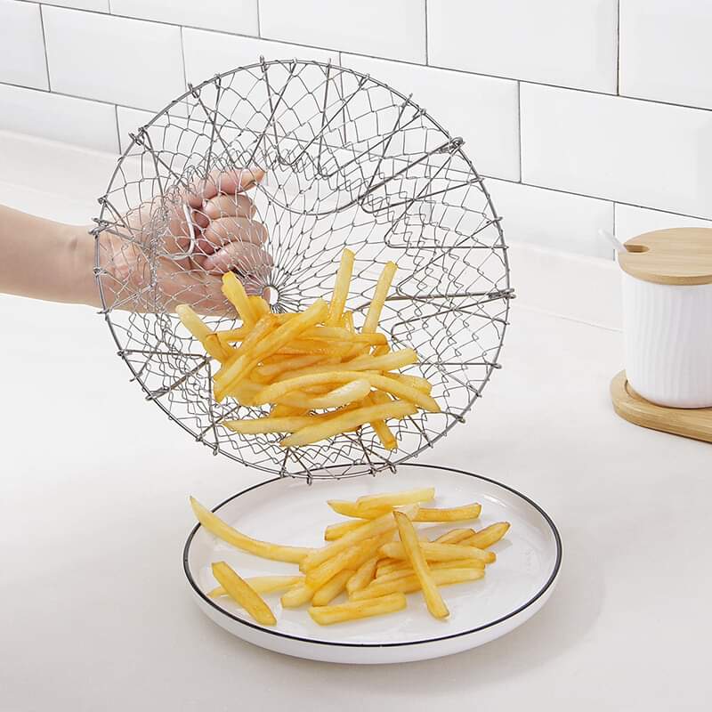 Frying Basket Stainless Steel Foldable Cooking Basket