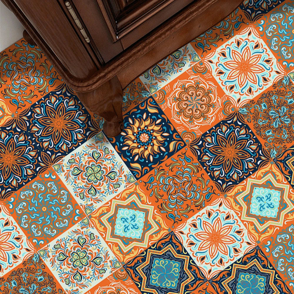 Tile Sticker Waterproof Film For Tiles /Ground in Kitchen Bedroom Toilet Floor Decor Art Wallpaper