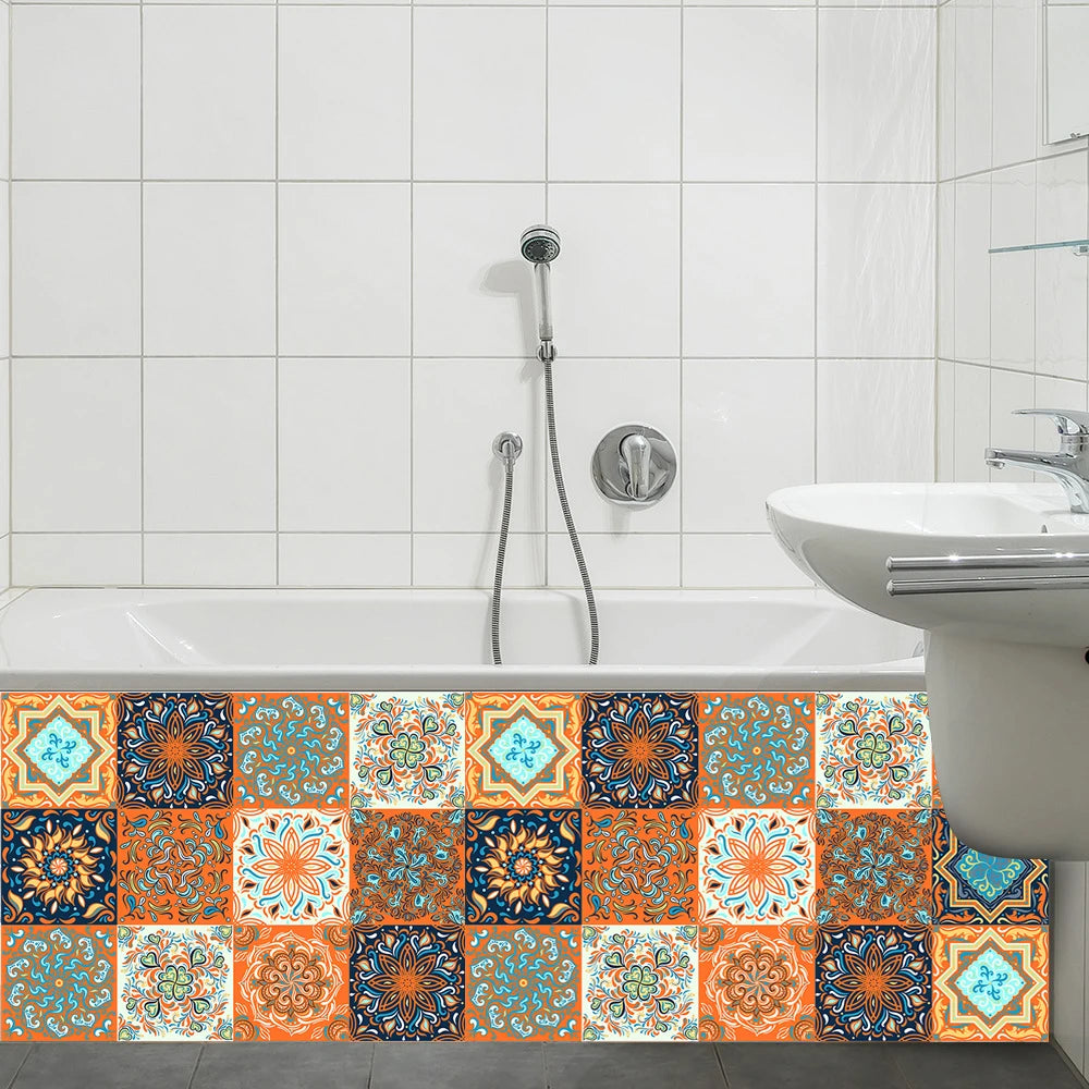 Tile Sticker Waterproof Film For Tiles /Ground in Kitchen Bedroom Toilet Floor Decor Art Wallpaper