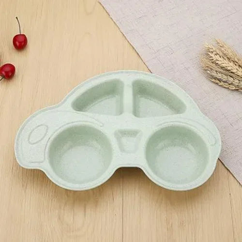 Cute Car Shaped Wheat Straw Tableware for Baby Kids Dishes Children Plates