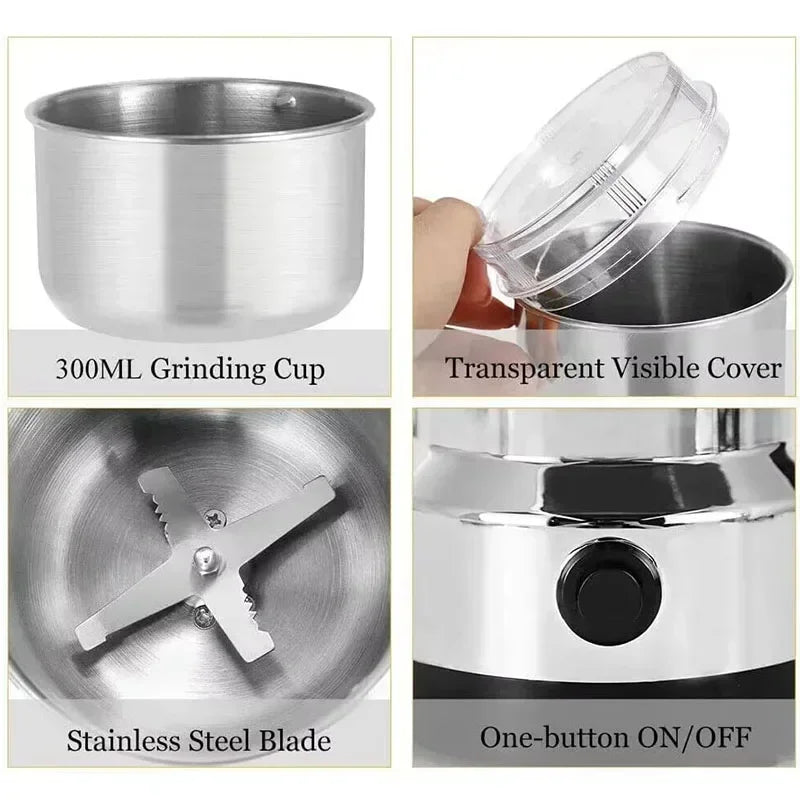 RAF 300W Electric Grinder – Coffee, Masala & Dry Spice Grinding Machine