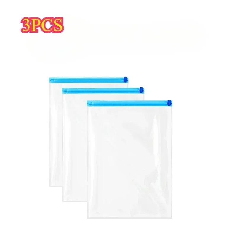 5 Pack Vacuum Compression Bags for Travel-Reusable Space Saving Storage