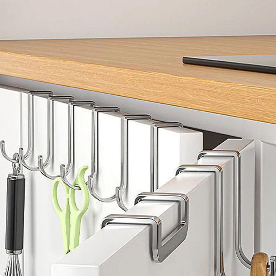 Stainless steel bedside cabinet door hook, student dormitory double hook, S-shaped hook, bathroom hanging clothes