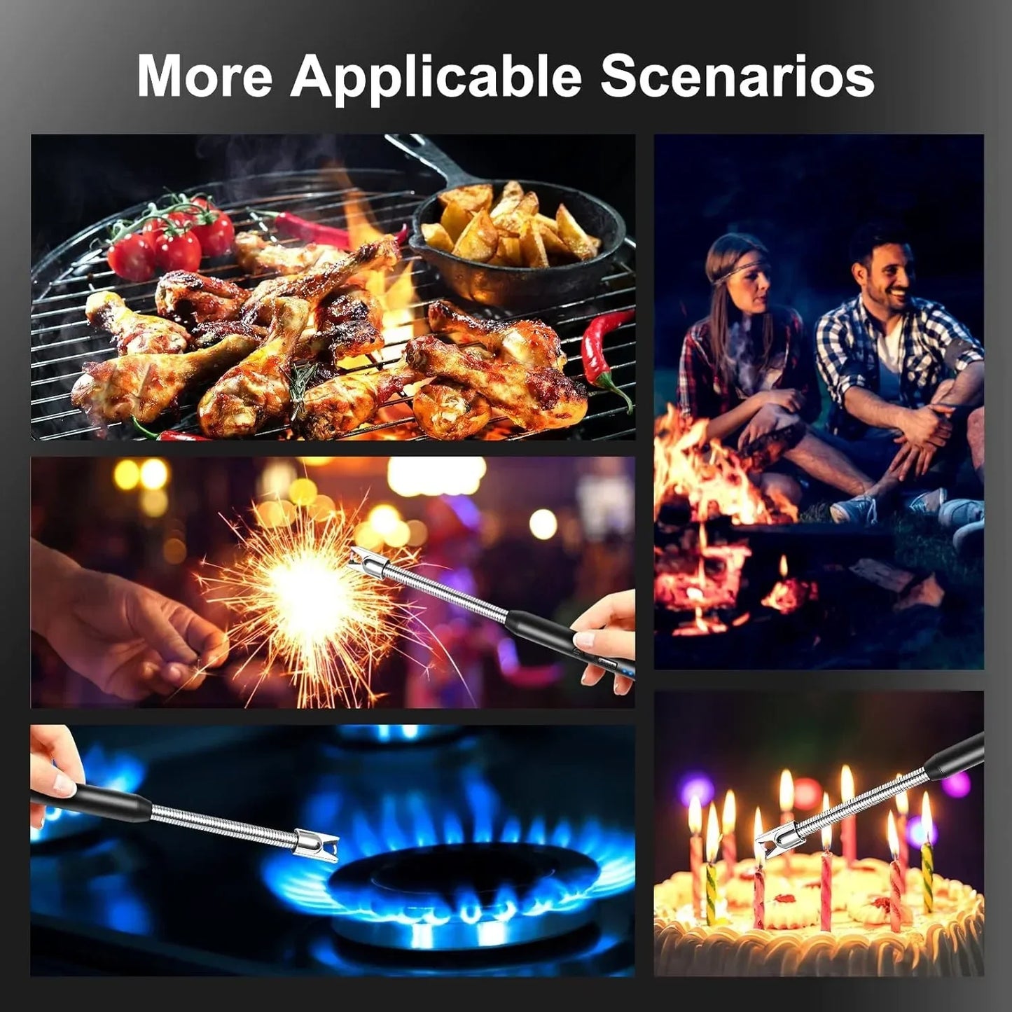 Rechargeable Electric Lighters, TYPE-C Plasma Arc Kitchen Lighter,