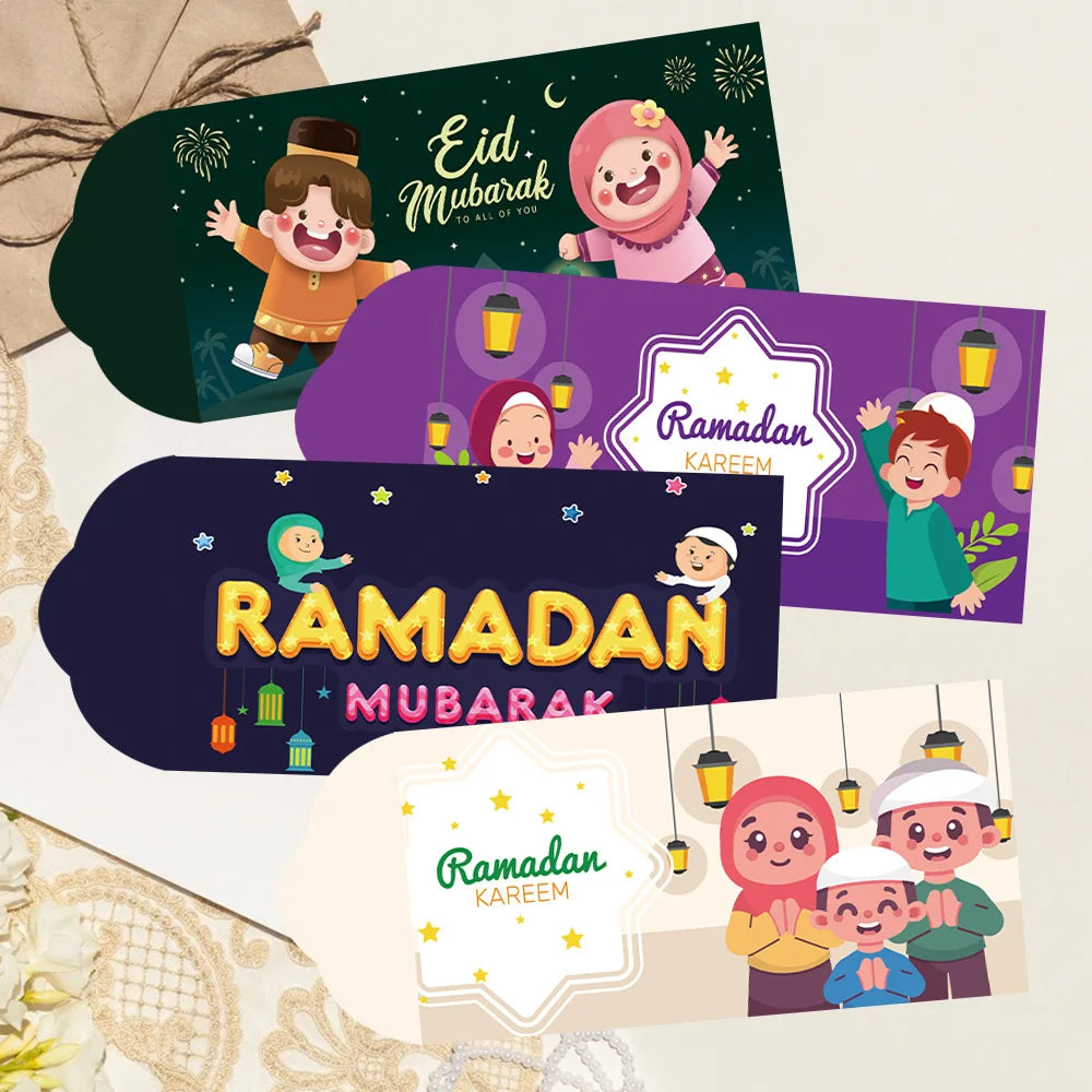 Pack Eid Mubarak Red Envelopes, Ramadan Cash Gift Bags for Eid and Eid al-Adha