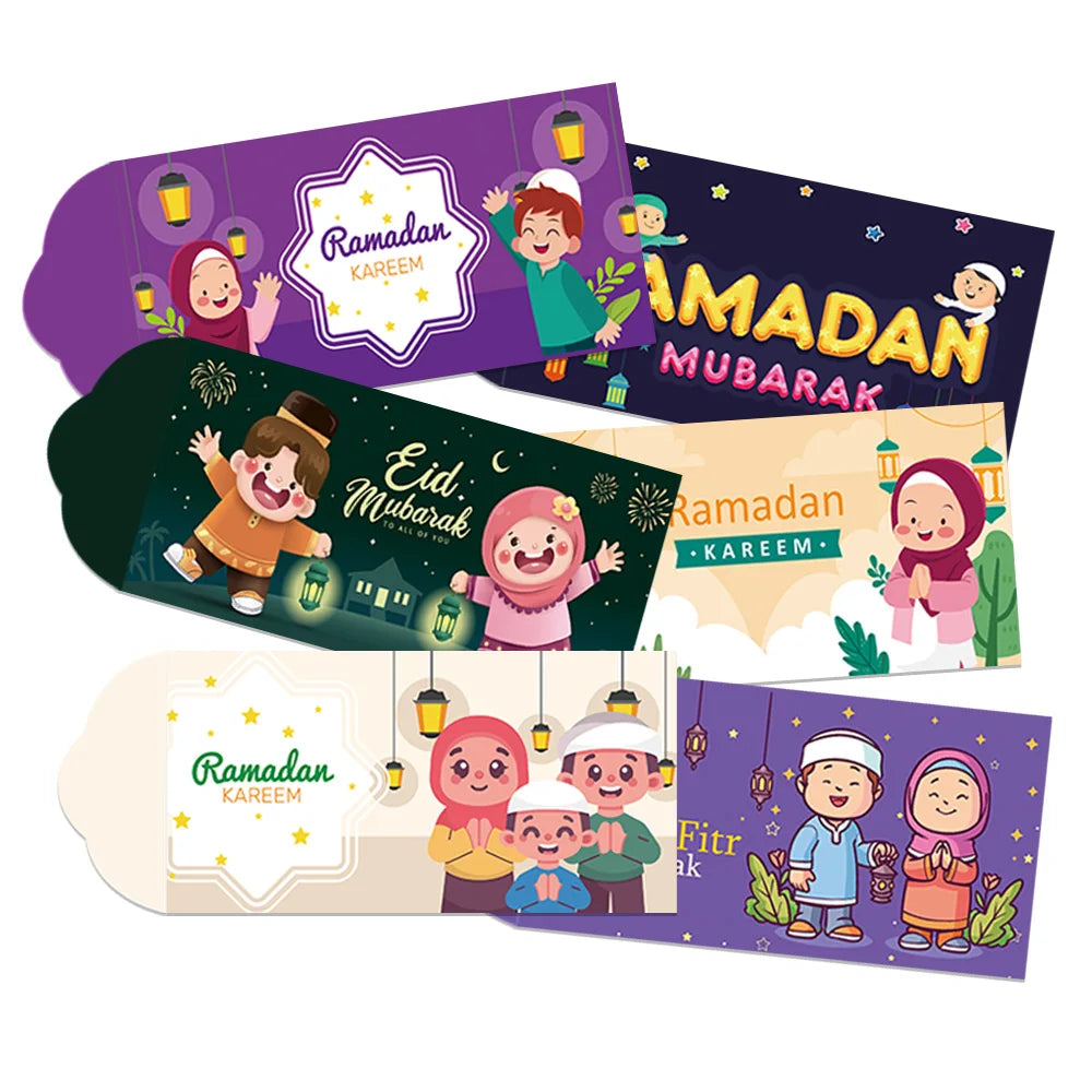 Pack Eid Mubarak Red Envelopes, Ramadan Cash Gift Bags for Eid and Eid al-Adha