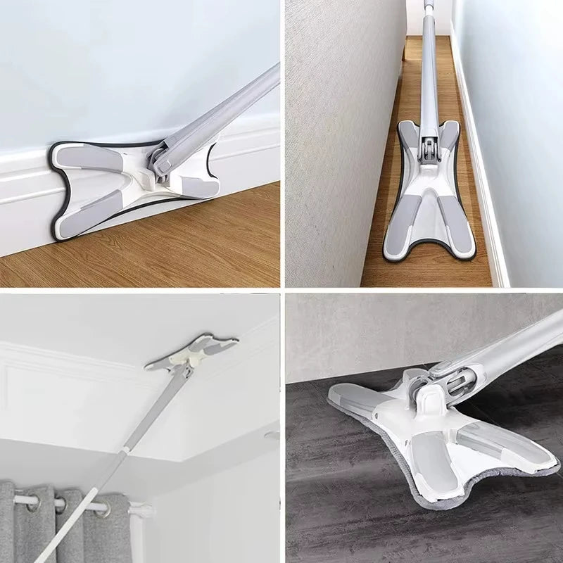 UNTIOR X-type Mop Microfiber Flat Floor Self Wringing 360 Degree Squeeze Mop