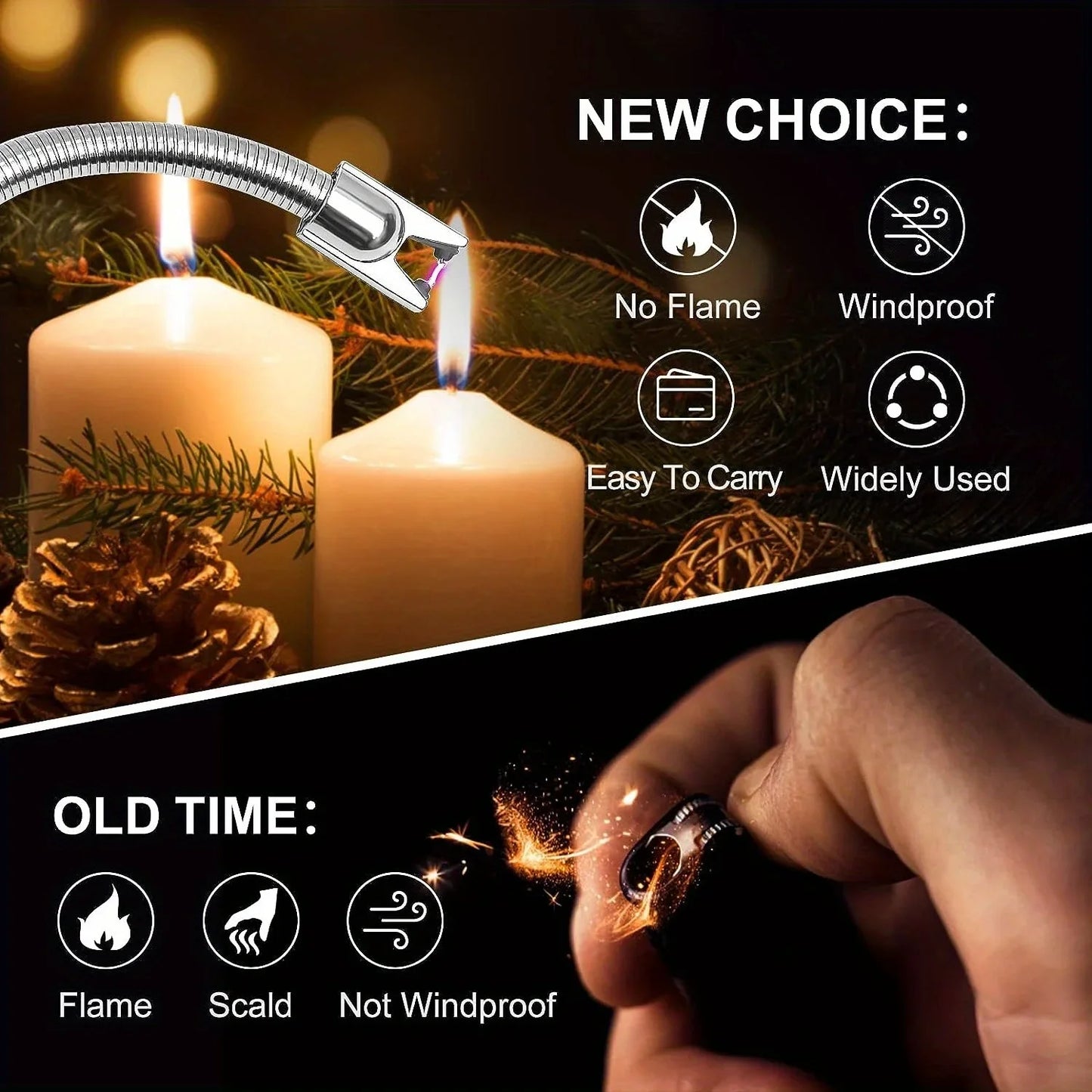 Rechargeable Electric Lighters, TYPE-C Plasma Arc Kitchen Lighter,
