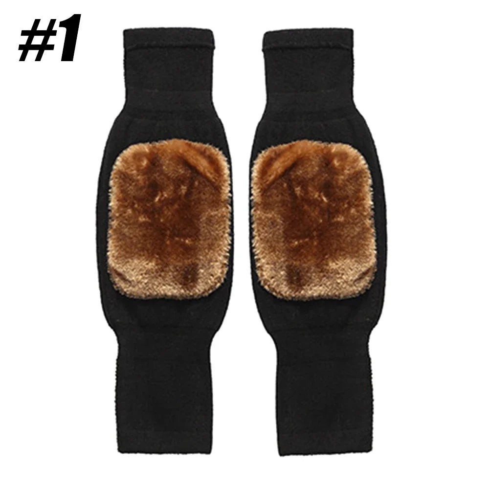 Wool Knee Brace Pads Winter Thermal Knee Warmers