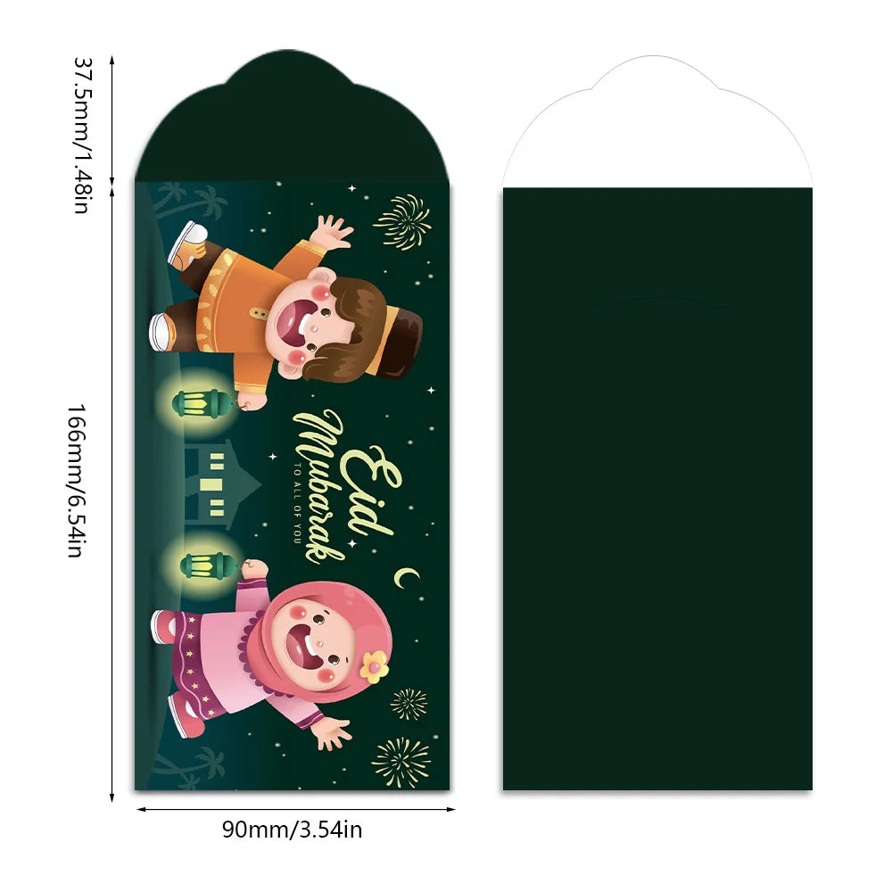 Pack Eid Mubarak Red Envelopes, Ramadan Cash Gift Bags for Eid and Eid al-Adha