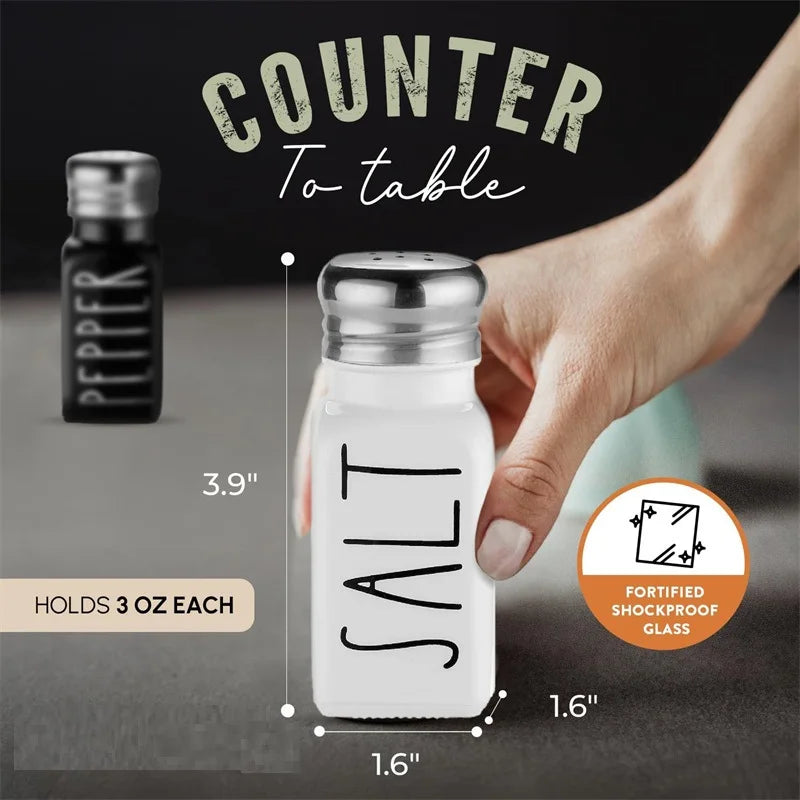 2pc Salt and Pepper and Condiment Storage Container Shakers Set