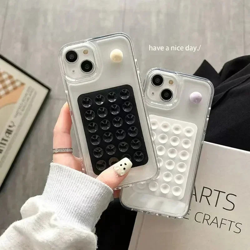 NEW Silicone Suction Cup Phone Holder Suction Cup Wall Stand Square Anti-Slip Single-Sided Case Mount Back Sticker