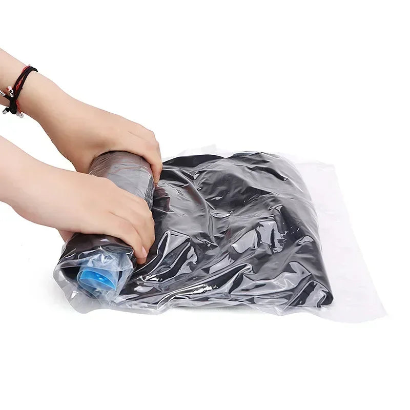 5 Pack Vacuum Compression Bags for Travel-Reusable Space Saving Storage