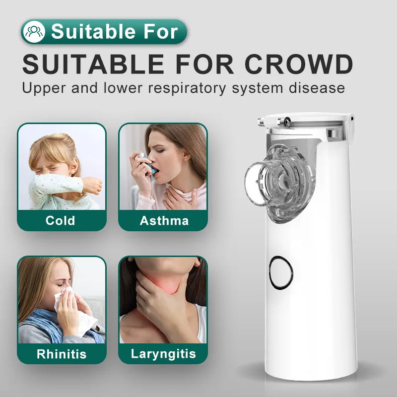 Medical Silent Ultrasonic Nebulizer Automizer Handheld Respirator Portable Asthma Humidifier