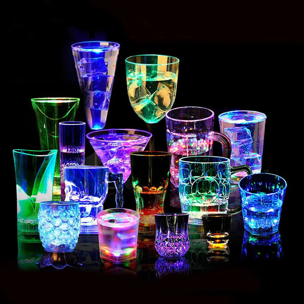 New LED Automatic Glowing Cup Flashing Cup Water Beverage Drinking Glass Party Decorative Supplies