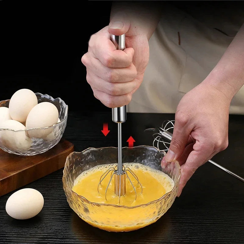 Kitchen Stainless Steel Whisk Hand Pressure Semi-automatic