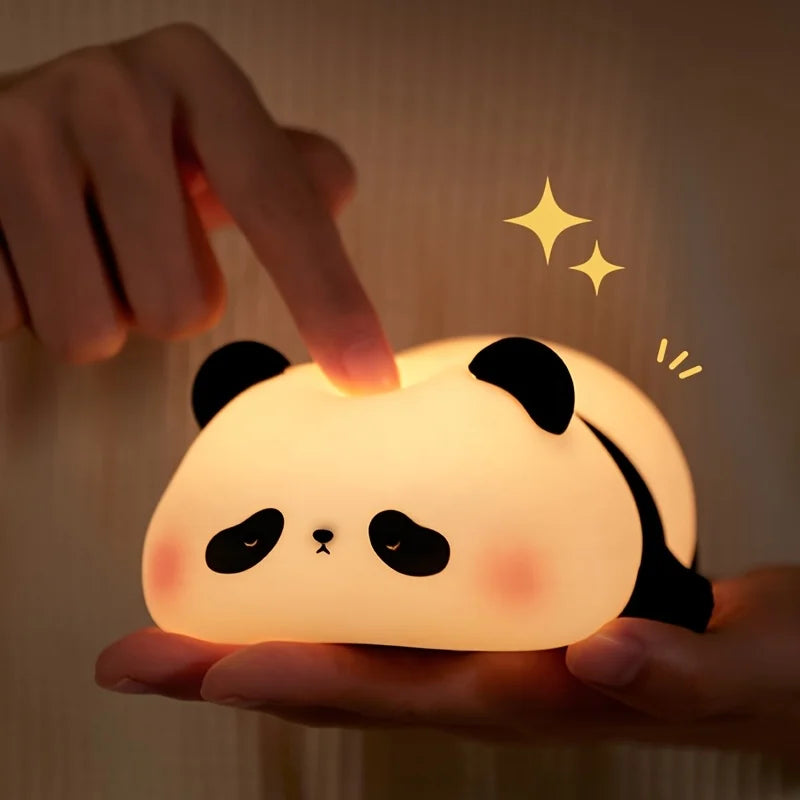 Panda Night Light, Rechargeable with Timer, Bedside Table Lamp,