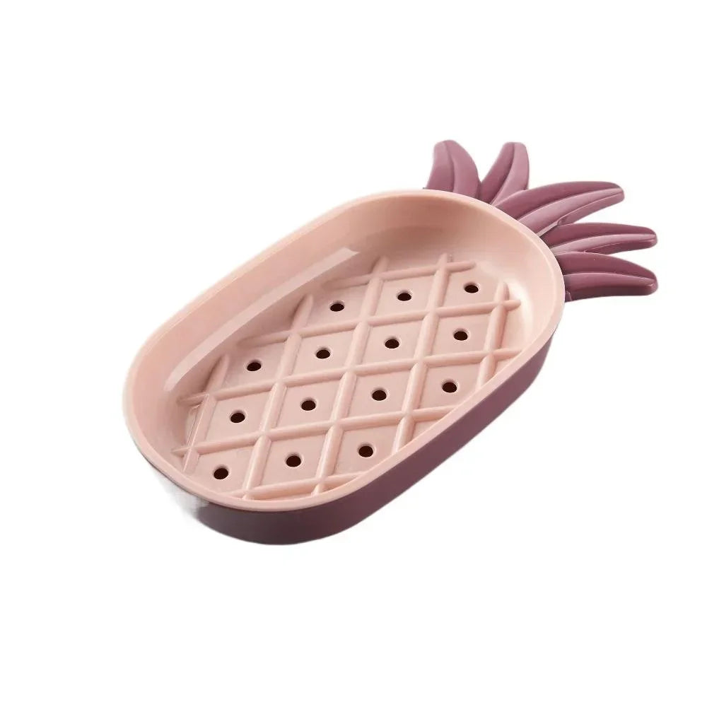 Creative Pineapple Shape Drain Soap Box Soap Storage Box Easy Clean Soap Dishes Holder