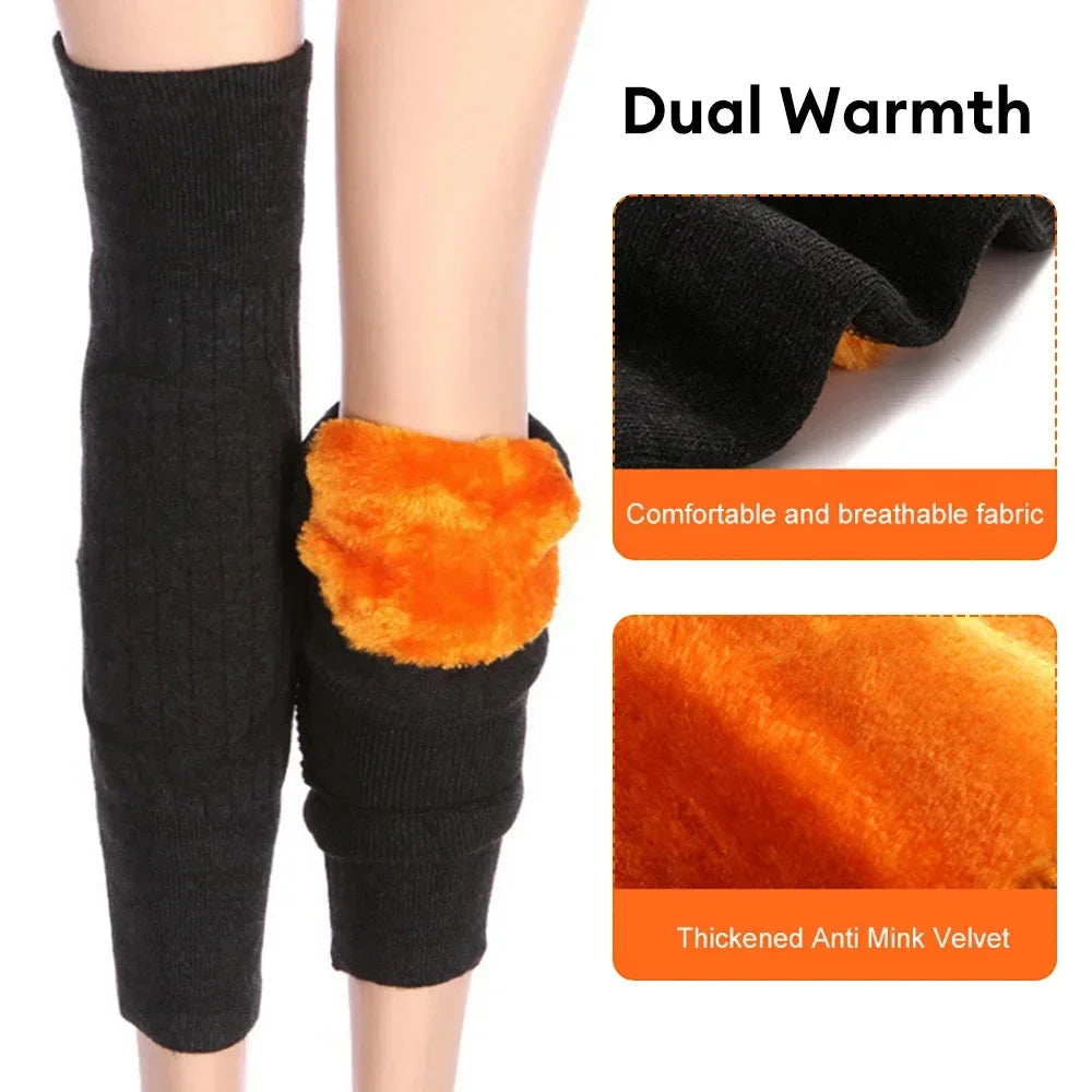 Wool Knee Brace Pads Winter Thermal Knee Warmers