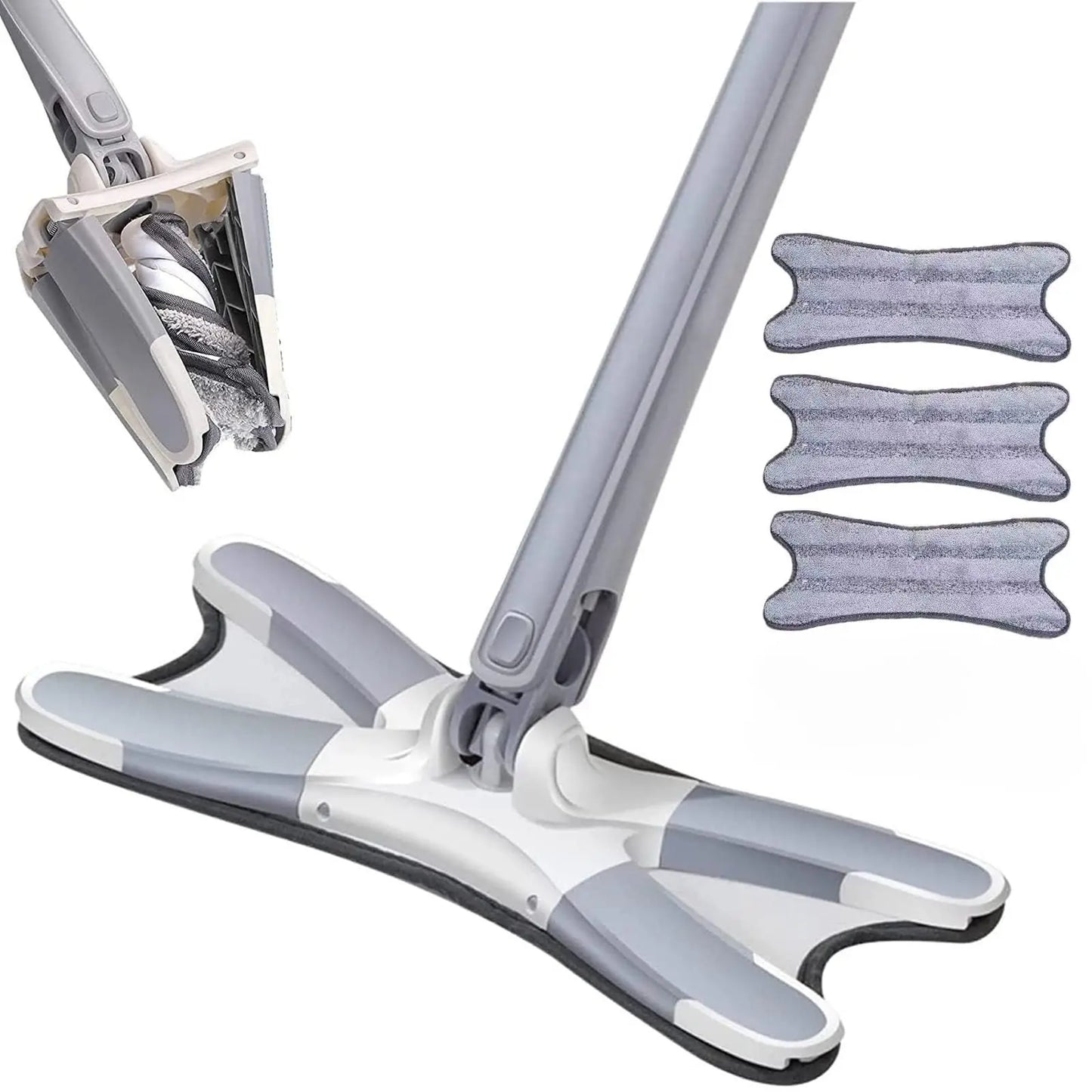 UNTIOR X-type Mop Microfiber Flat Floor Self Wringing 360 Degree Squeeze Mop