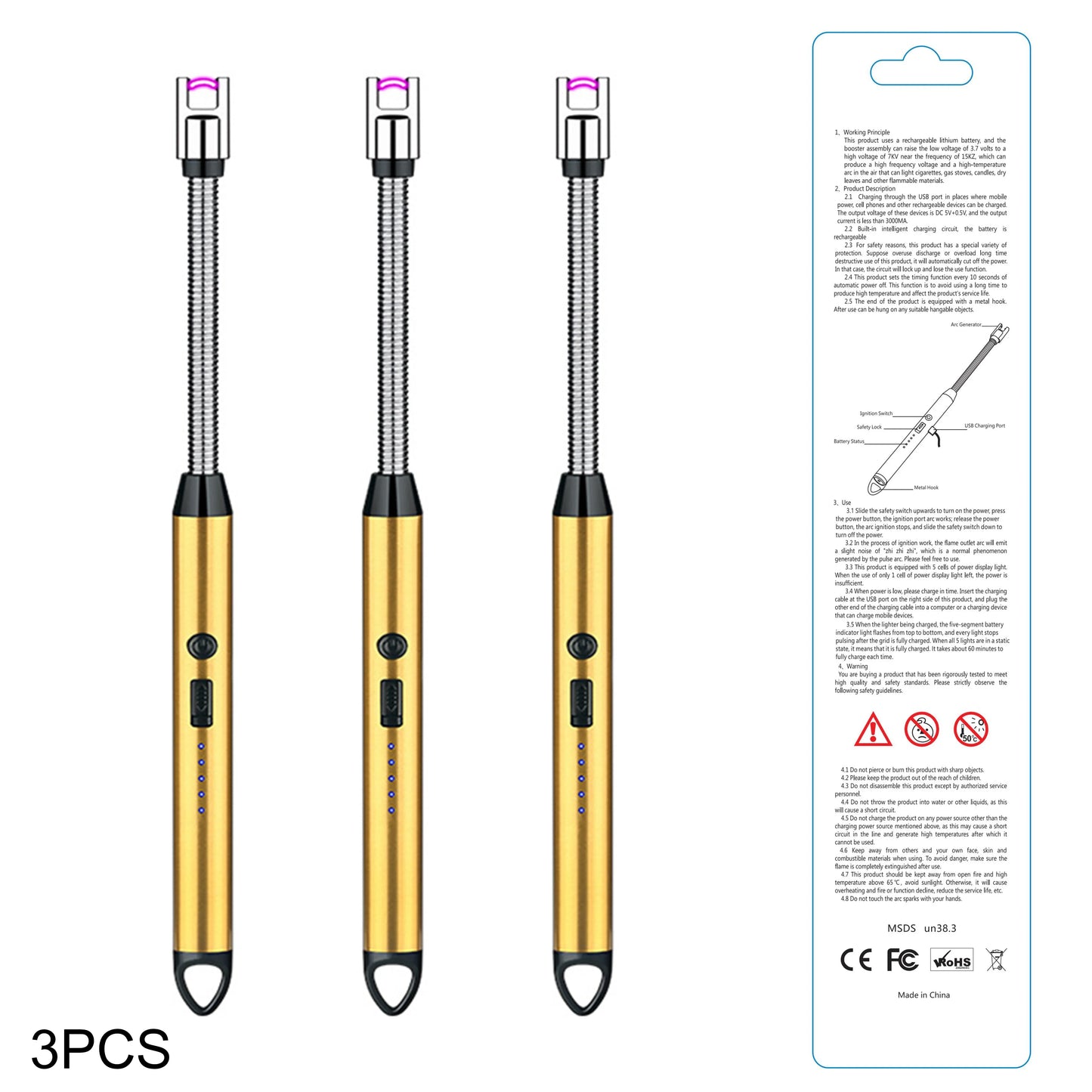 Rechargeable Electric Lighters, TYPE-C Plasma Arc Kitchen Lighter,