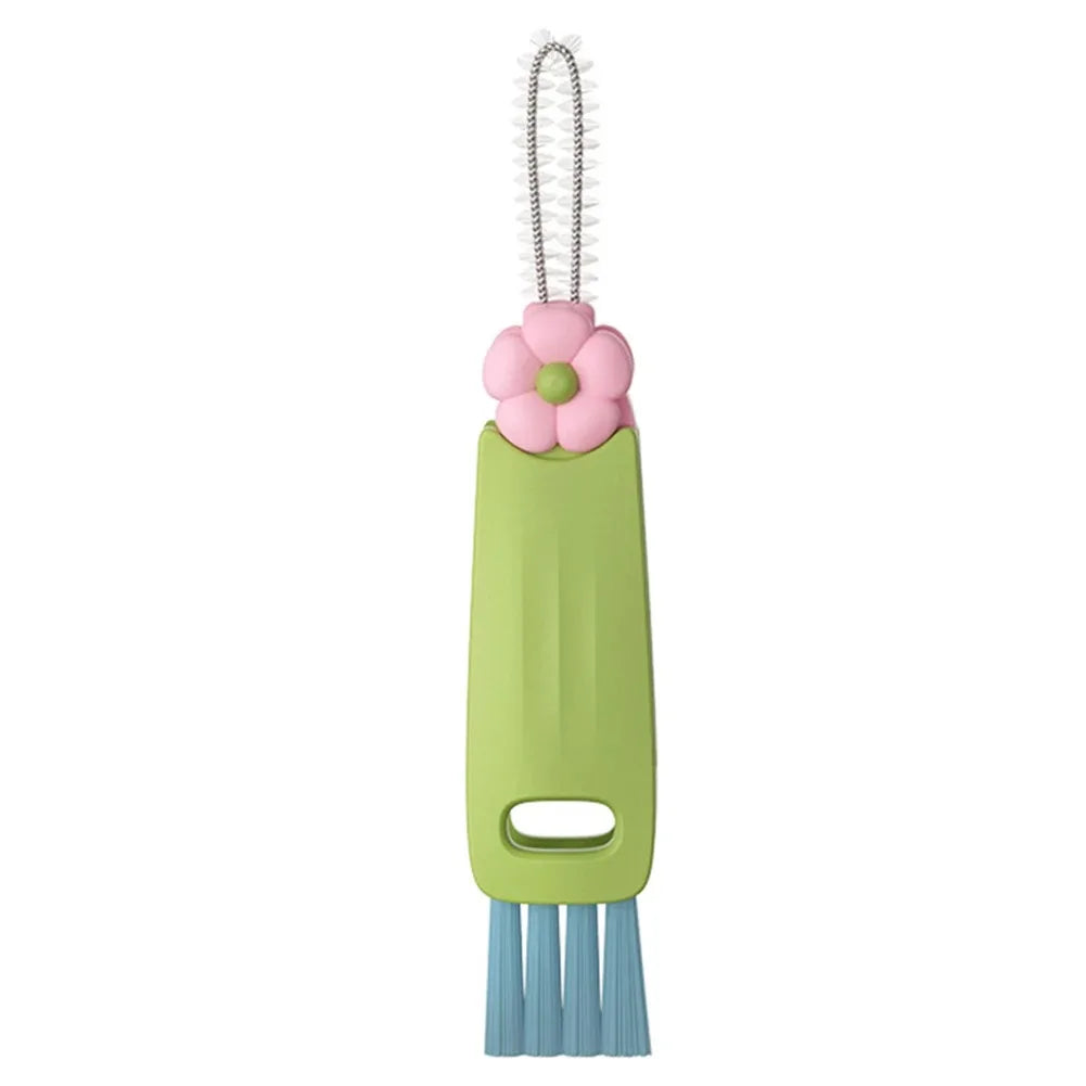 3 in 1 Cup Lid Cleaning Brush with Flower Shaped Top and Hanging Hole 360 No Dead Angle Cleaner