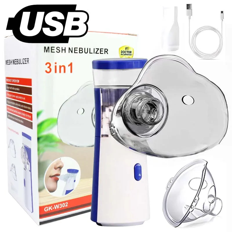 Medical Silent Ultrasonic Nebulizer Automizer Handheld Respirator Portable Asthma Humidifier