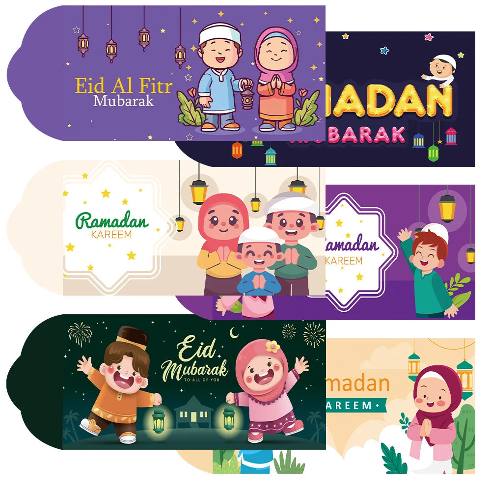 Pack Eid Mubarak Red Envelopes, Ramadan Cash Gift Bags for Eid and Eid al-Adha