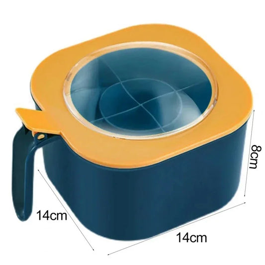 1 Set Large Capacity Sealing Seasoning Box with Handle Spoons 4 In 1