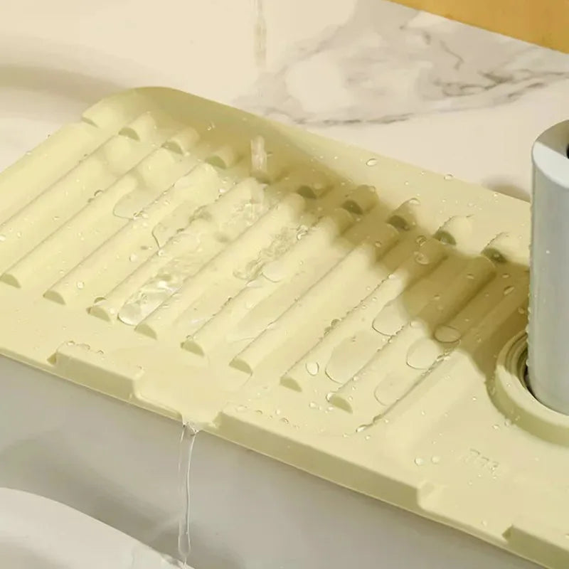 Splash Mat Silicone Drain Tip NonSlip Drain Mat Raised Faucet Ramp Soap Mat