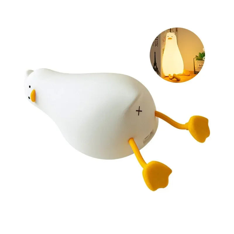 LED Duck Night Light Rechargeable Touch Silicone Cartoon Clap