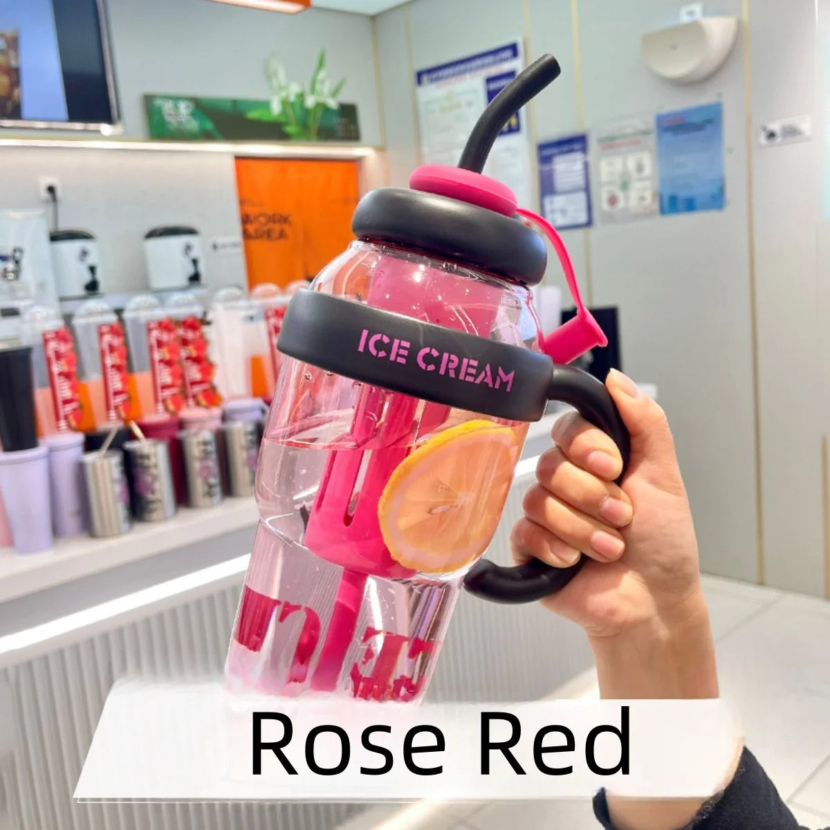 1300ML Large Capacity Plastic Water Bottle Cute Portable Children's Plastic Cup Leakproof