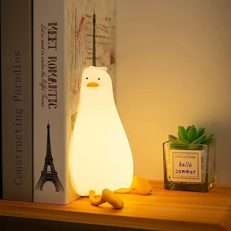 LED Duck Night Light Rechargeable Touch Silicone Cartoon Clap