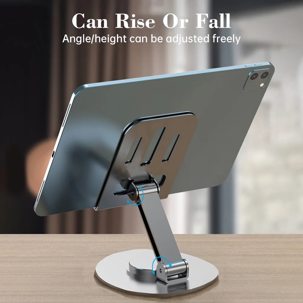 720° Rotate Aluminum Alloy Tablet & Mobile Holder – Adjustable Foldable Stand