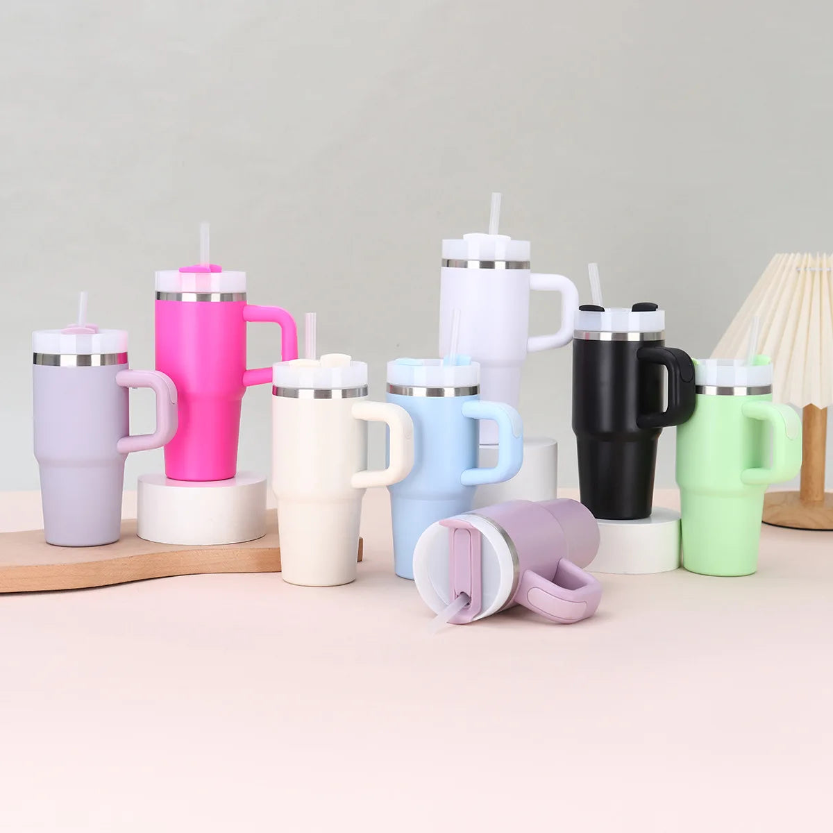 Car Mug with Handle Double-layer Vacuum Coffee Cup Portable Sport Water Bottle