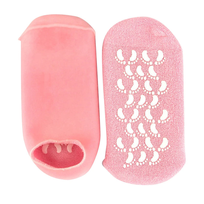 1Pair Multi Colored Essential Oil Moisturizing Socks Gloves For Dry Cracked